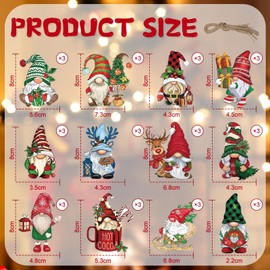 JSTHHTT 36Pcs Christmas Ornament Decorations, Christmas Hanging Ornaments Tree Decorations, Xmas Tree Decor, Gnomes Pendant, for DIY Crafts Christmas Holiday Trees Decorate