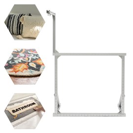 Unbranded 35.43*35.43 in Tufting Frame Carpet Tuft Frame Aluminium Rug Making Frame Kit