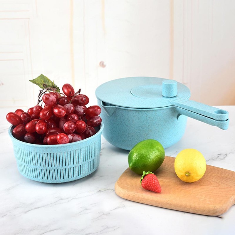 Salad Spinner Manual Vegetables Leaf Lettuce Dryer Drainer Fruits Washing