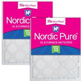 Nordic Pure 16x24x1 (Actual Size: 15 3/8 x 23 3/8 x 3/4) Tru Mini Pleat MERV 13 AC Furnace Air Filters – 2.5X More Media for Longer-Lasting, High-Efficiency Filtration - 2 Pack