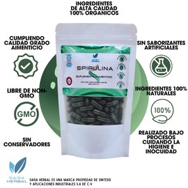 Alga Spirulina 100% Pura Bolsa Con 200 Cápsulas.