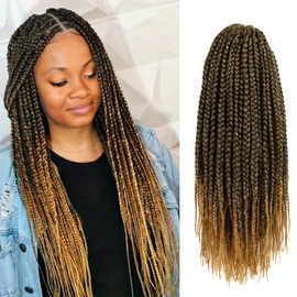Goddess Box Braids Crochet Hair 12 Inch 7 Packs Honey Blonde Box Braids Crochet Pre Looped Crochets Hair for Black Women(12 Inch,7 Packs, T27)