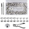Snap Fastener Kit, 200 Sets 15mm Metal Sew-on Snap Fasteners