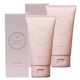 CLAYGE Pink Clay Pack, 3.9 oz (110 g), Face Pack, Rinse Mask Pack of 2