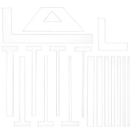 BENECREAT 17 PCS Acrylic Bookbinding Spacer Tools, Clear Handmade Tools, Ladder & L/T Shape & Straight Edge for Making Books with Spine, Double Cover Structure, Album Cover