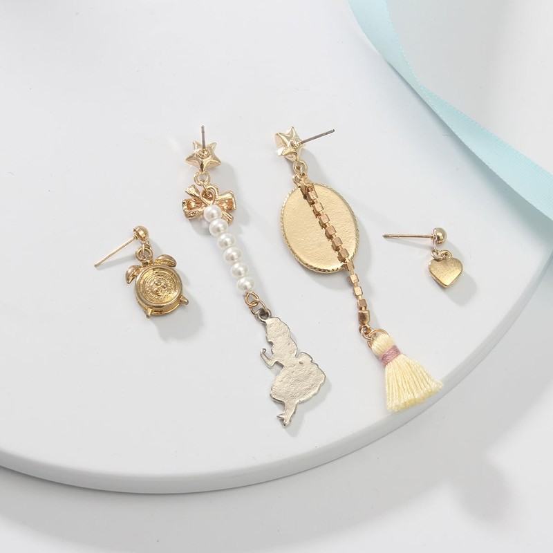 Mecool 4Pcs Vintage Dangle Earrings Bohemian Drop Dangle Earrings Set