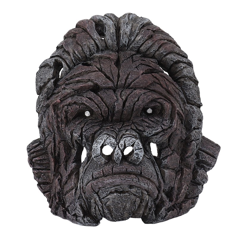 Gorilla Head Sculpture 6.3in Animal Head Figurine Resin Hollow Out