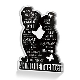 Putuo Decor Acrylschild An Meine Tochter – Geschenk von Mama mit herzlicher Botschaft – Dekoration für Tochterzimmer, Geburtstag, Alltag