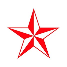 Nautical Star Sticker - Decal - Die Cut - Red 4.00" x 3.85"