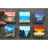 4 Mini Blank Framed Canvas Panels 7x7 cm Square Small