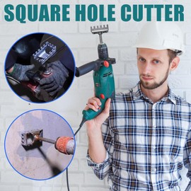 Electrical Box Hole Cutter | Drywall Outlet Cutout Tool | Stainless Steel Square Hole Puncher, Creative Junction Box Cutout Saw for Woodworking Electrical Work