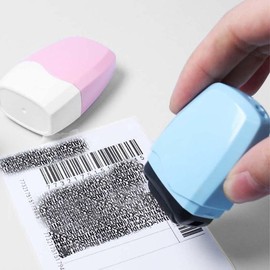 Identity Theft Protection Roller Stamp, 1 Count Confidential Roller Stamp, Anti Theft, Privacy & Security Stamp, Designed for ID Blackout Security, Stamp Pad, Office Supplies:_Blue_1 Count