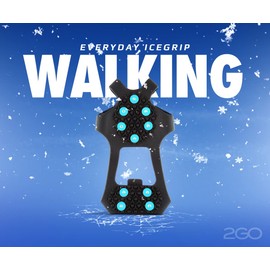 2GO Everyday Icegrip Walking Non-Slip Shoe Spikes, 10 Spikes for the Whole Foot, Shoe Claws, Crampons, Snow Spikes, Snow Chains for Shoes, Optimal Grip on Ice & Snow, Size M