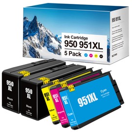 Compatible 950XL 951XL Ink Cartridges Replacement for HP 950 951 Ink cartridges Combo Pack Compatible for OfficeJet Pro 8600 8610 8615 8620 8100 8630 276DW 251DW(Black, Cyan, Yellow, Magenta, 5 Pack)