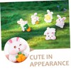 ABOOFAN 6Pcs Desktop Bunny Ornament Lovely Rabbit Figurines for Micro