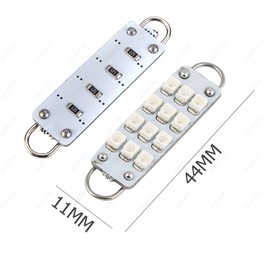 SAWE - 44mm 12-SMD 3528 Festoon LED Bulbs For Car Side Door Courtesy Rigid Loop 1.73" LED Light Bulbs 561 562 567 (8 pieces) (Blue)