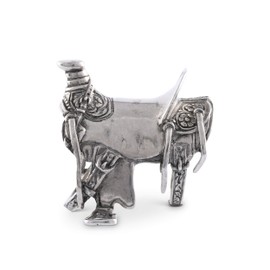 Vagabond House Pewter Cowboy Western Saddle Napkin Ring Artisan Crafted Designer Ring (Sold as Single Ring) 2.5 inch Tall
