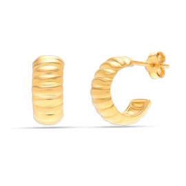 Charmsy 925 Sterling Sliver 18K Gold-Plated Charlotte Bold Hoop Earring for Women Teen