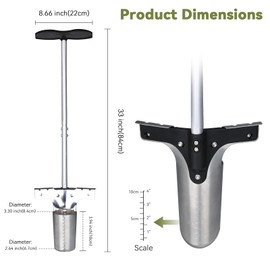 CRAFTZONE Bulb Planter Tool with Long Handle and Foot Pedal Heavy Duty High Carbon Steel Garden Dibber Sod Plugger Cutter for Planting Bulbs Tubers and Lawn Care for Digging Grass Plug Soil Tulips