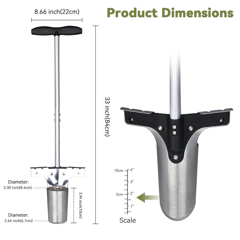CRAFTZONE Bulb Planter Tool with Long Handle and Foot Pedal