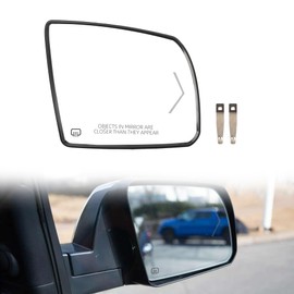 Dasbecan Passenger Right Side Mirror Glass Compatible with 2008-2017 Toyota Sequoia 2007-2020 Toyota Tundra with Arrow Turn Light Power Heated Mirror Glass Holder Replace# 87903-0C032 87906-0C030