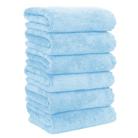 MOONQUEEN - Paquete 6 toallas de mano alta calidad, secado rápido, microfibra de terciopelo coral, altamente absorbentes, usos múltiples como hotel,  