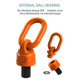 Swivel Eye Bolt M8 x 12 Maximum Load Capacity 0.4 Ton, G80 Metric Thread Universal Swivel Hoist Rings 360° Rotation Alloy Steel Construction, Tensile Strength > 1080MPa Rugged Corrosion Resistance