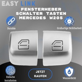 Easy Link 2 x Window Regulator Switch Buttons Driver's Side Compatible with Mercedes W205 S205 W213 W222 X253 C253