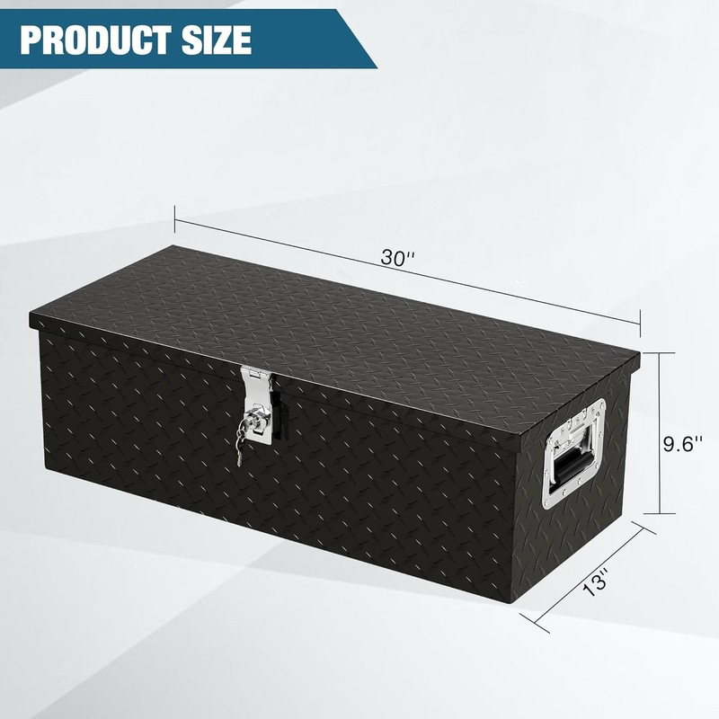 GAOMON 30 Inch Heavy Duty Aluminum Diamond Plated Tool Box