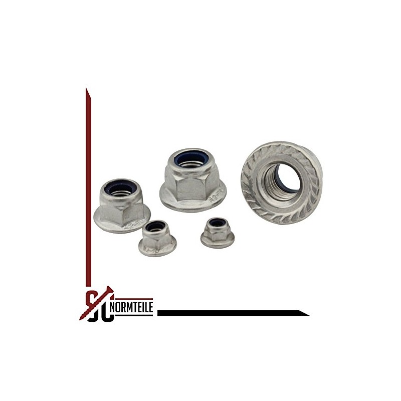 Flange Nuts with Locking Toothing (Self-Locking) - M12 - (Pack