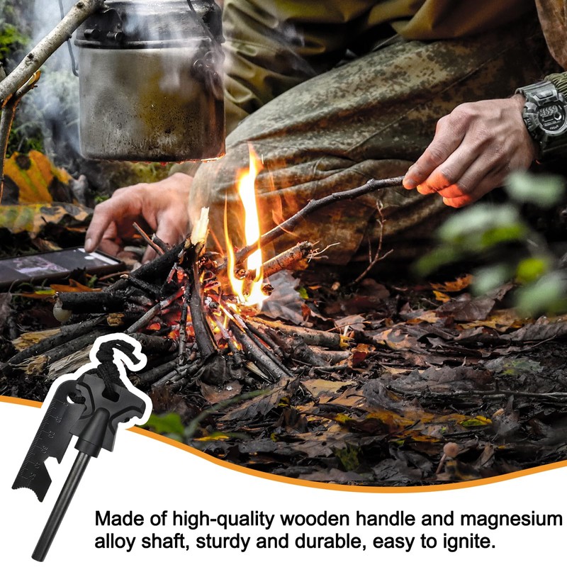 2 Pcs Survival Flint, Flint and Steel, Fire Starter Kit,