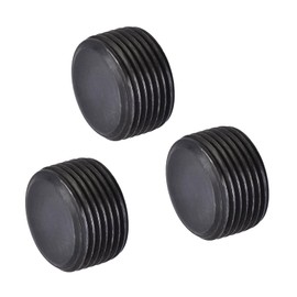 M METERXITY 3 Pack Hex Thread Socket Pipe Plug - Male Thread Black Pipe Cap, Carbon Steel Internal, Apply to Sealing Joints and Pipes (M22x1.5, Black)