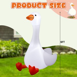 Leyndo 6 ft Christmas Porch Goose Inflatable Outdoor Decoration Large Xmas Cute Silly Goose Blow up Yard Decor with Built-in LED Light for Lawn Garden Patio Holiday Party Indoor Outside(Classic)