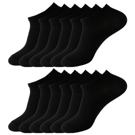 ＤＲＮＷＵＣＺ Ankle Athletic Running Socks Soft Thin Low Cut Short Tab Socks for Men and Women 6 Pair (US, Numeric, 5.5, 10.5, Regular, Regular, Black 6 pairs)