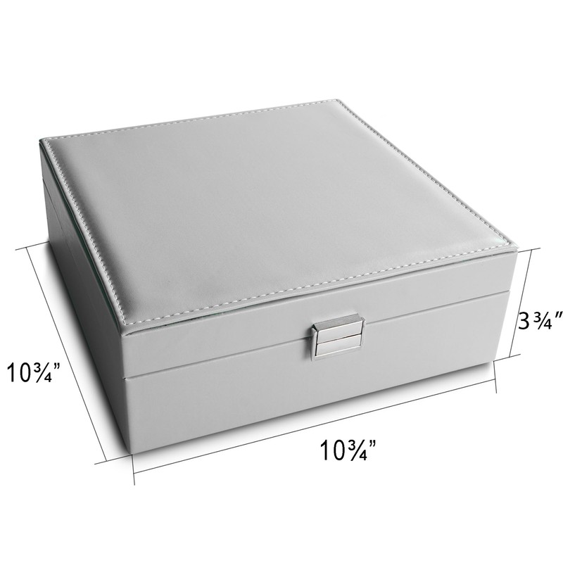 Frebeauty Earring Organizer Classic Jewelry Box 50 Slots Double Layer