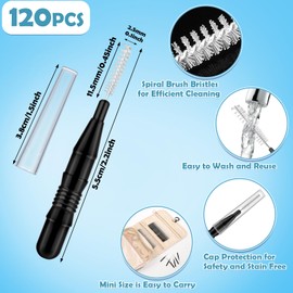 MAPVOLUT MAPVOLUT 120 Pieces Braces Flossers for Cleaner Interdental Brushes Between Teeth, Toothpick Dental Tooth Flossing with Soft Bristles 360 Bendable Oral Dental Hygiene Flosser Cleaning Tool