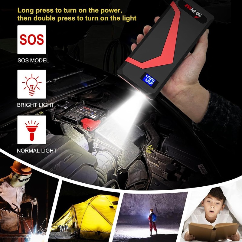 SYPOM 4150A Portable Jump Starter For Gas Diesel Vehicles Usb
