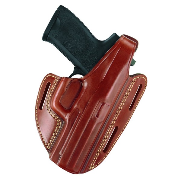 Gould & Goodrich 803-94 Gold Line Three Slot Pancake Holster (Chestnut Brown) Fits RUGER 4" Bbl., GP100, Security Six, Service Six, Speed Six; S&W 44, .357, 581, 586, 681, 686, 696