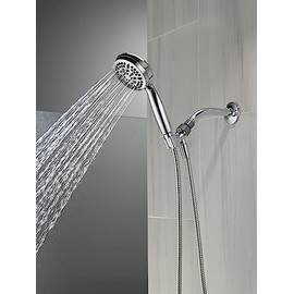 Delta Faucet 5-Setting Handheld Shower Head, Chrome Shower Head with Hose, Showerheads & Handheld Showers, Handheld Shower Heads, Detachable Shower Head, Hand Shower 1.75 GPM, Chrome 75511