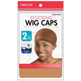 DONNA Stocking Wig Caps 2pcs Beige Wig Head Wig Caps for Women Hair Bonnet for Sleeping Hair Net