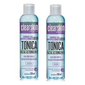 Pack 2 Lociones Tonica Facial Astringente Clearskin Avon