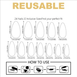 GlimmerStyle Pack of 24 purple flowers and plants for spring and summer for wearing nails (without tools), nails for gluing, fake nails, press on nails