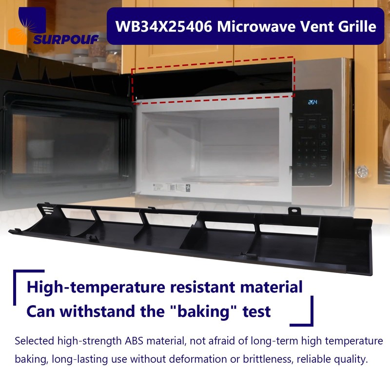 WB34X25406 wb34X25406 Microwave Vent Grille Compatible with GE， Replaces 4465386