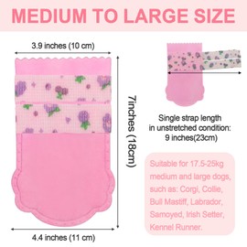 20PCS Dog Shoes,Double Layer Breathable Dog Shoes,Dog Paw Protector,Dog Booties to Prevent Licking,Disposable Dog Booties for Hot Pavement with Adjustable Double Bandages.Pink(Purple grape pattern, L)