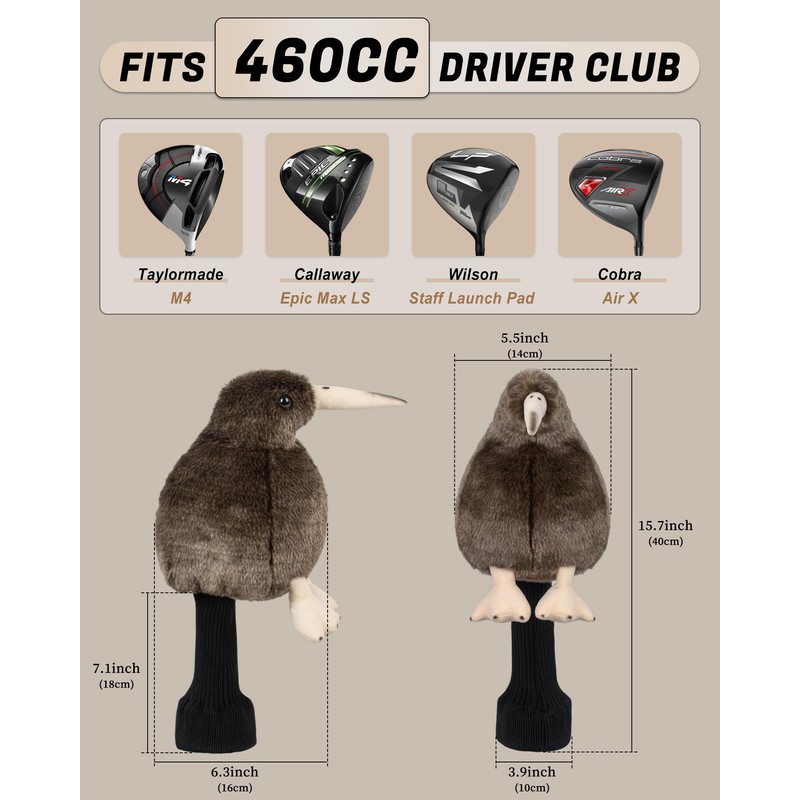 Golf Character Cover, Driver Cover, For DR, 460cc, Club Head