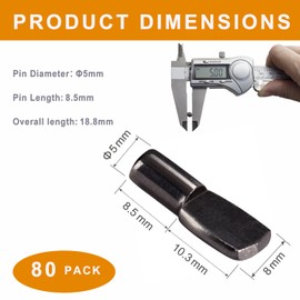 WINKING MOON 80 Pack 5mm Shelf Pins Spoon Shape Cabinet Shelf Pegs for Shelves, Black Tone Gun Metal