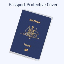 ViddVoom 6 Pack Passport Cover Holder Case - Travel Essentials Accessories, Frosted Clear Plastic Travel Document Holder with Credit Card Slots, Passport Protector Case