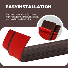 Door-Threshold Floor-Transition-Strip 72 inch, Threshold 1/2'' ~ 3/5'', Transition-Strip for Doorways, Edge-Reducer Vinyl-Transition-Strip for Door/Floor