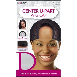 DONNA U-PART Wig Cap Black Color 1pc, Weaving Cap Wig Caps for Women Bald Cap, Left U-part Wig Cap Invisible Lace