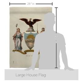 Coat of arms New York House Flag - Pack Americana States USA American Territories Republic Country Particular Area Embroidery - Decoration Banner Small Garden Yard Gift Double-Sided Made in 28 X 40